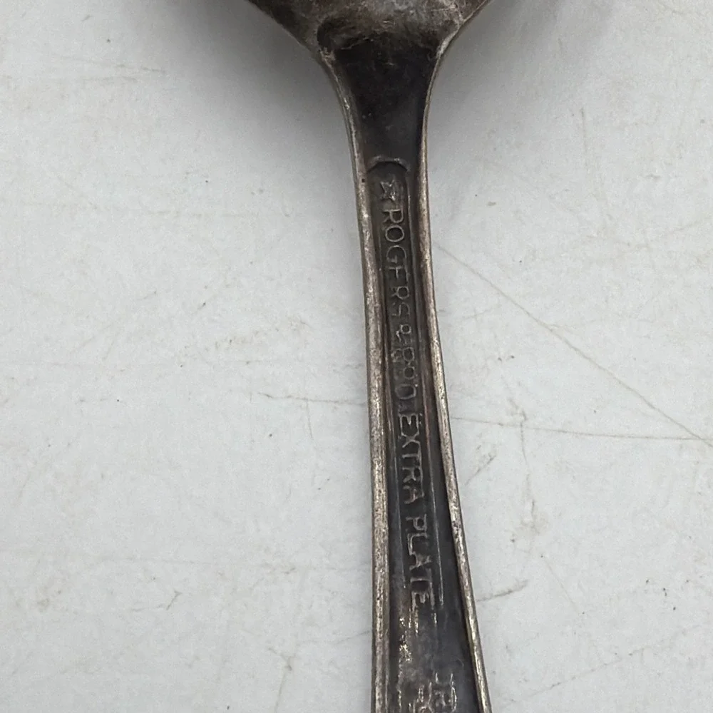 Rogers Bros Extra Plate Pierced Serving Spoon Silverplate Tomato Berry Spoon...